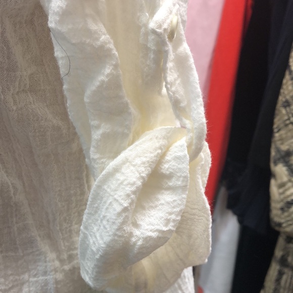 Vintage 1970’s- Ms. Paquette- gauze cotton top- rolled sleeves- lattice weave - Picture 4 of 11